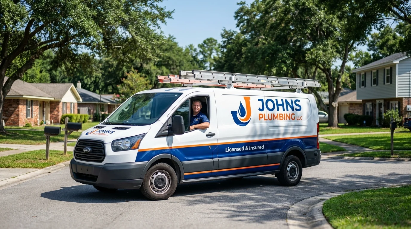 Johns Plumbing LLC service van in Lester Prairie, MN