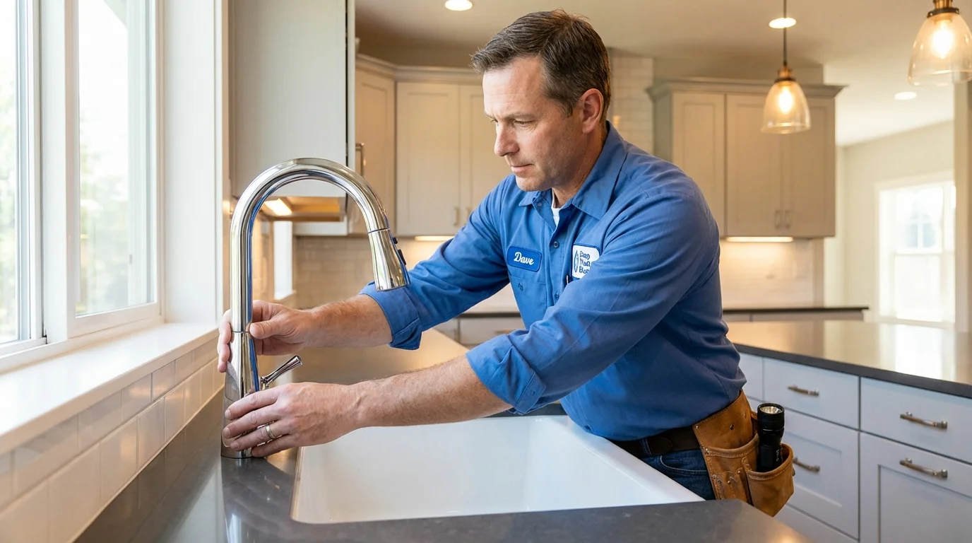 Kitchen faucet installation by Johns Plumbing LLC in Lester Prairie