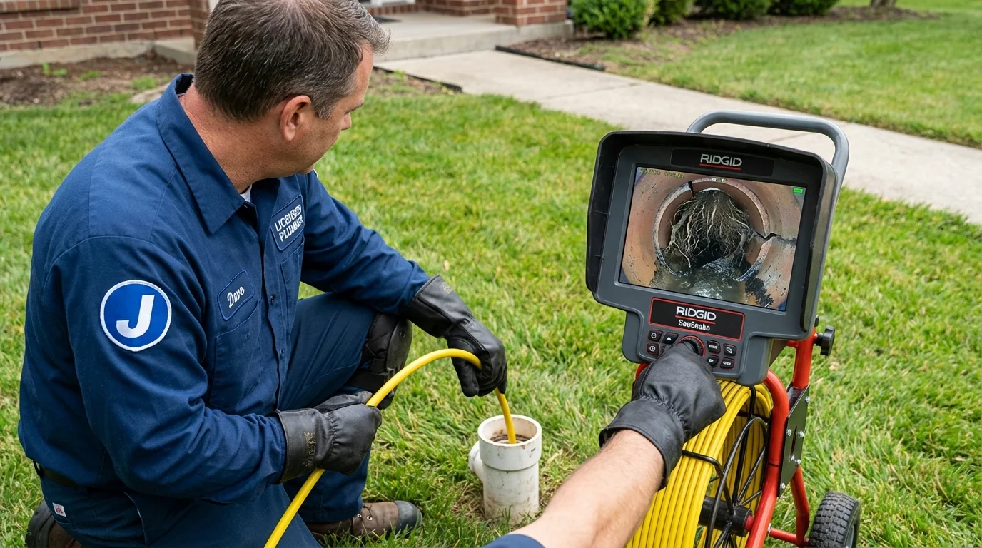 Sewer camera inspection being performed by Johns Plumbing LLC in Lester Prairie