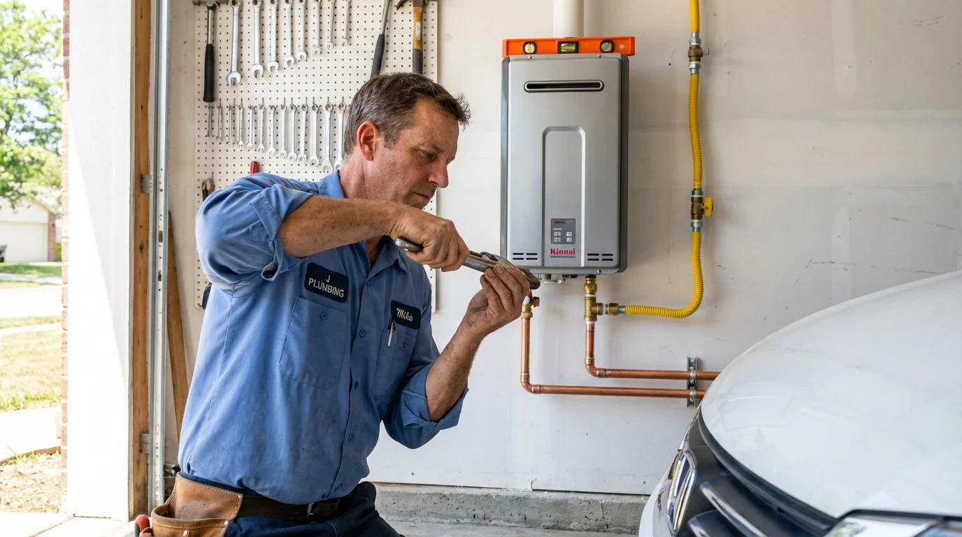 Tankless water heater installation by a Johns Plumbing LLC plumber in Lester Prairie